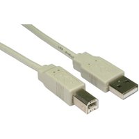 1.8m USB 2.0 Type A (M) to Type B (M) Data Cable - Beige