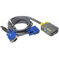 2 Port PS/2 KVM Switch with 2x USB Moulded Leads