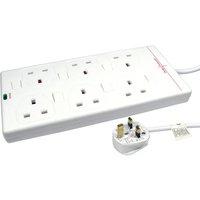2m Individually Switched UK Power Extension - 6 Ports