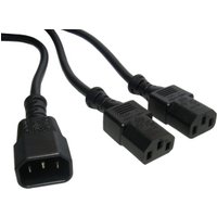 1.8m C14 to 2x C13 Power Splitter Cable