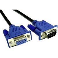 1mtr Low Profile SVGA Ext Cable (LSZH) Black with Blue Hoods