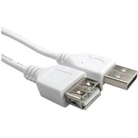 12cm USB2.0 Type A M to Type A F Extension Cable White