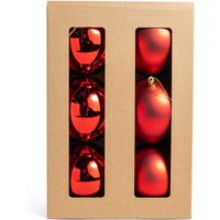 Mercury 77885 decorazione natalizia Ornamento per palline di Natale Plastica Rosso 6 pz