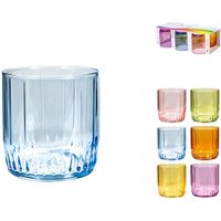 Pasabahce Confezione 6 bicchieri Leia in vetro colori assortiti cl 26.