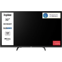 IOPLEE IOP32V2M10 TV 32'' HD, Triplo tuner DVBT2/C/S2, Certificato TivuSAT, Piedini installabili in doppia posizione stretta/larga, Dolby Audio, Parental