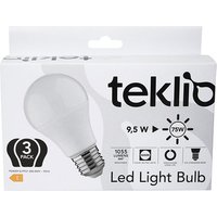 IOPLEE TEKLIO A60-3 Confezione 3 lampadine LED 9,5W E27 classe E