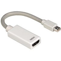Hama Cavetto adattatore Mini Display Port M/HDMI F per Mac, compatibile Thunderbolt, Vesa 1.1a, doppia schermatura, ferrite, bianco