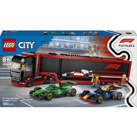 LEGO City 60445 Autotrasportatore F1 con Monoposto RB20 e AMR24 F1 - Camion Giocattolo con 2 Modelli di Auto e 5 Minifigure