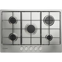 Indesit THP 752 IX/I 1 piano gas inox 75cm 5 fuochi griglie smaltate Made in Italy