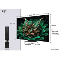 TCL Serie Smart TV QD-MiniLED 4K 75'' 75C7K, 144Hz, audio B&O, Dolby Vision IQ & Atmos, Google TV