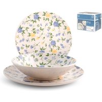 H&H Lifestyle Servizio piatti tavola 18 pz. modello Madlen in stonewere