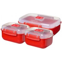 Sistema Set 3 contenitori Microware Rosso