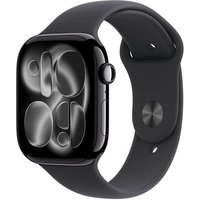Apple Watch Series 11 GPS + Cellular 46mm Cassa Alluminio Jet Black con Sport Band Nero - S/M