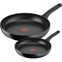 Lagostina Cucina Naturale/Risorsa Black Set di 2 Pezzi, Padelle 24/28 cm, Corpo in Alluminio Riciclato al 100%, Rivestimento Antiaderente Titanium, Indic