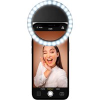 Cellularline Selfie Ring Pocket - Universale Anello led a clip a luminosità regolabile