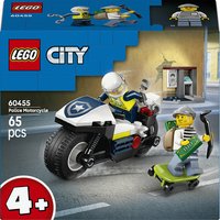 LEGO City 60455 Inseguimento della Moto della Polizia, con Motocicletta Giocattolo e 2 Minifigure, Regalo per Bambini da 4+