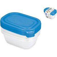 Pengo Rotho Set 4 contenitori Sunshine in polipropilene azzurri BPA Free 0,5 lt