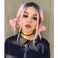 Tonya | Pastel Pink Shoulder Length Synthetic Lace Front Wig