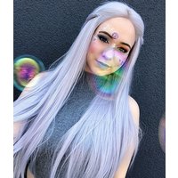 Cloud | Pastel Blue Long Silk Straight Synthetic Lace Front Wig