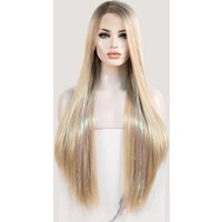 BLONDIE WITH TINSEL | PLATINUM/ ICY BLONDE LONG SYNTHETIC LACE FRONT WIG