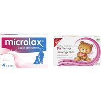 Microlax mit kurzem Tubenhals Rektallösung + Bio Baby Kindertee Lösung