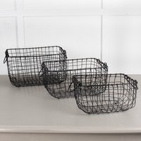 Black Wire Baskets Set of 3