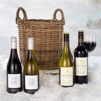 Four Wines in a Wicker Hamper