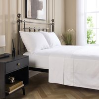 V200 100% Cotton Percale White Bed Linen Set - Duvet Cover, Sheet & Pillowcase(s)