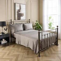 Hotel Pure Luxury 5* 100% Cotton Sateen Grey Double (230 x 260cm) Flat Sheet