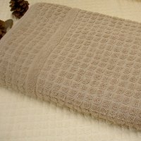 Mosaic Design 100% Cotton Mid-Brown Coloured Extra Long Bath Sheet 550 GSM