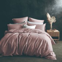 Lazy Linen Double Duvet Cover Mellow Pink