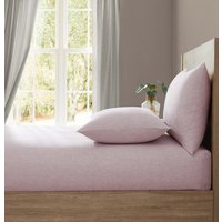 Lazy Linen Double Fitted Sheet Mellow Pink