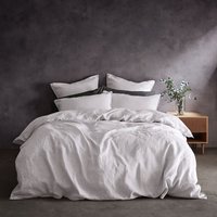 Lazy Linen King Duvet Cover White