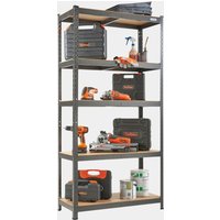 5-Tier Metal Shelving Unit – Black (180 x 90 x 40cm)