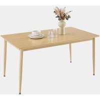 Burton 150cm Light Wood Effect Dining Table - 6 Seater