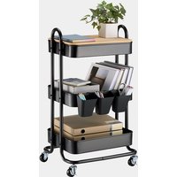 Black Storage Trolley on Wheels