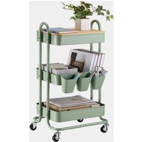 Green Storage Trolley on Wheels
