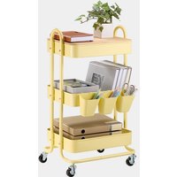 Yellow Storage Trolley on Wheels