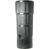 Small 150L Woodgrain Effect Polybutt Water Butt - Black Polytank