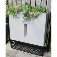 Large 280L Slimline Water Butt Planter - White Marble Original Organics