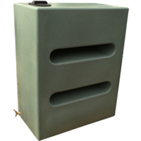 Extra Large Tall 1050L rectangular baffled water butt - Green Marble Original Organics