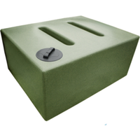 Extra Large Layflat 1050L Rectangular Baffled Water Butt in Green Marble Blue Original Organics