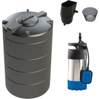 2,000L Vertical Tank Rainwater Harvesting System for Small (50 m2) to Medium (150 m2) Gardens.