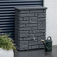 Large 300L Maurano Stone Effect Water Butt - Charcoal Grey 3P Technik