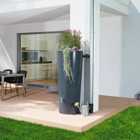 350L Gabbro Stone Effect 2 IN 1 Water Tank - Lava Stone Grey Original Organics