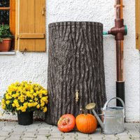Large 475L Evergreen Tree Trunk Water Butt Brown Original Organics