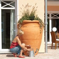 Large 360L Antique Amphora Water Butt in Terracotta Plastic Original Organics