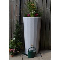 Large 255L Metropolitan Water Butt with Planter in White Marble Original Organics