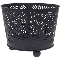 Metal Black Fire Basket Tropical Pattern - 40cm Original Organics