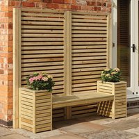 Rowlinson Garden Wooden Seat and Planter Set Pine Natural Wood Original Organics